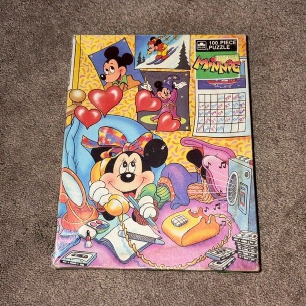 Disney 1986 Totally Minnie Mouse Jigsaw Puzzle 100 Pieces Vintage Complete